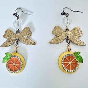 NWOT Orange Popsicle Citrus Summer Dreams Vintage Charm Earrings
